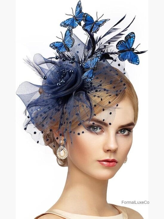 Handmade Butterfly Derby Fascinator Hat with Hair Clip for Tea Parties main image 5